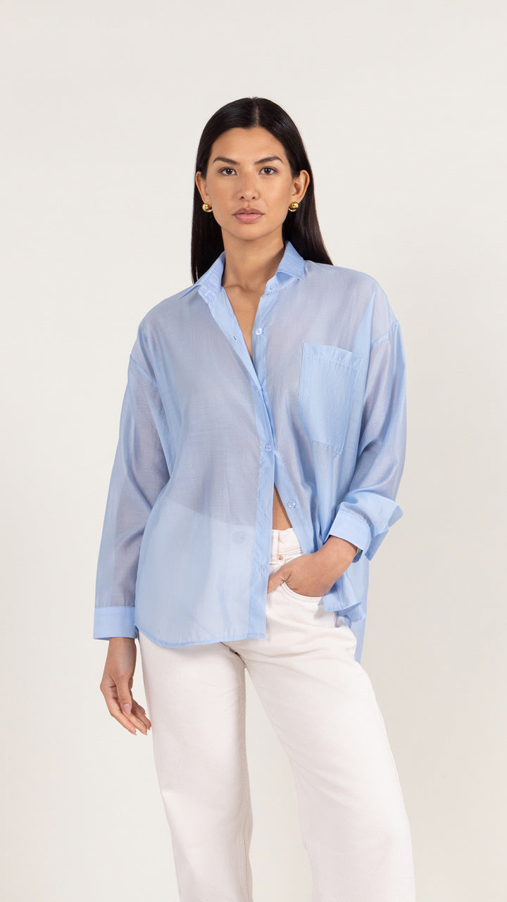 charli Ines Shirt - Sky Blouses
