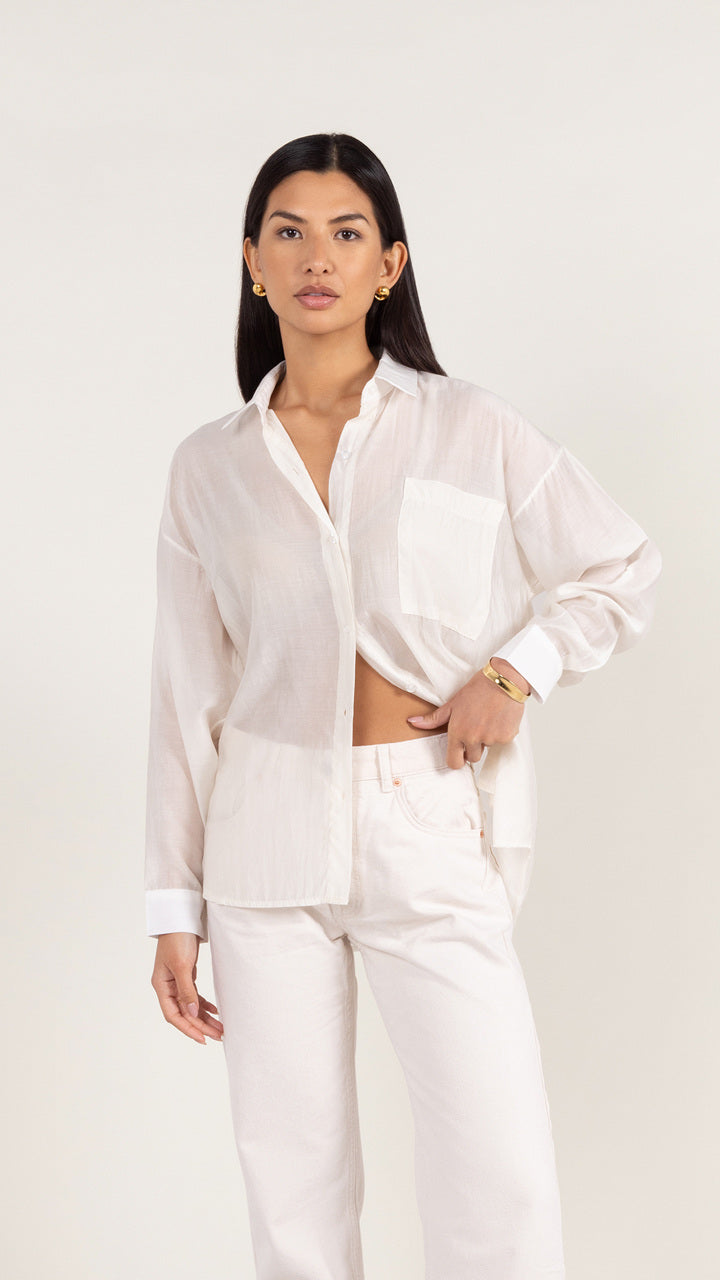 charli Ines Shirt - White Blouses
