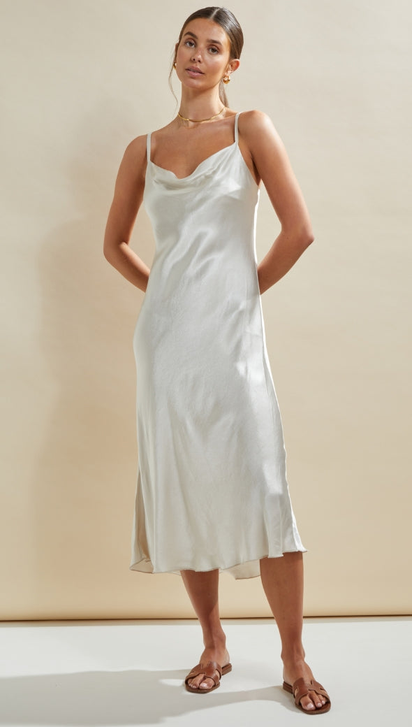 charli Iris Satin Dress - Pearl Dresses