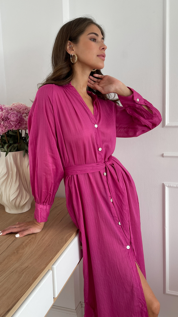 Charli Jade Shirt Dress - Fuchsia Dresses