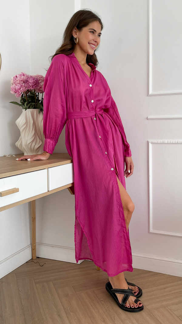 Charli Jade Shirt Dress - Fuchsia Dresses