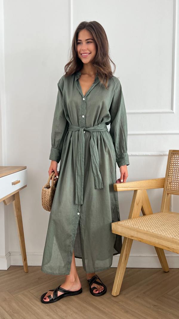 Charli Jade Shirt Dress - Khaki Dresses