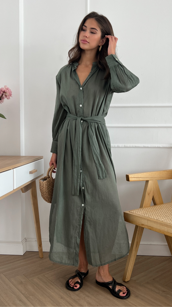 Charli Jade Shirt Dress - Khaki Dresses