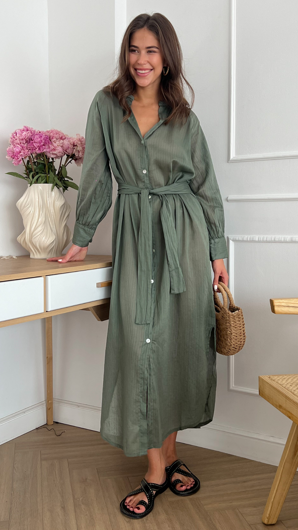 charli Jade Shirt Dress - Khaki Dresses