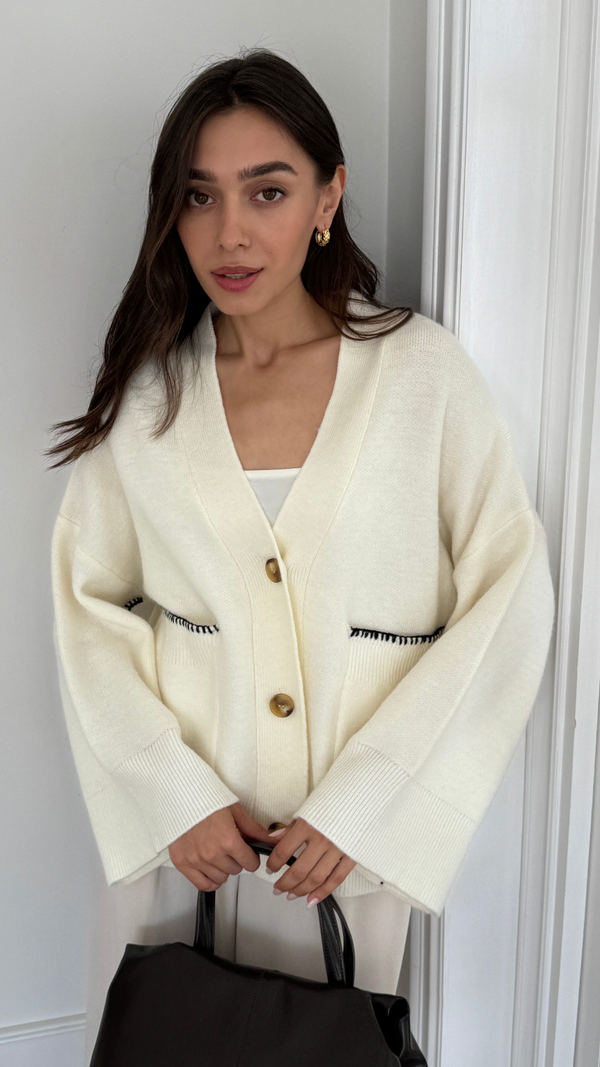 charli Kassie Cardigan - Ivory Cardigans