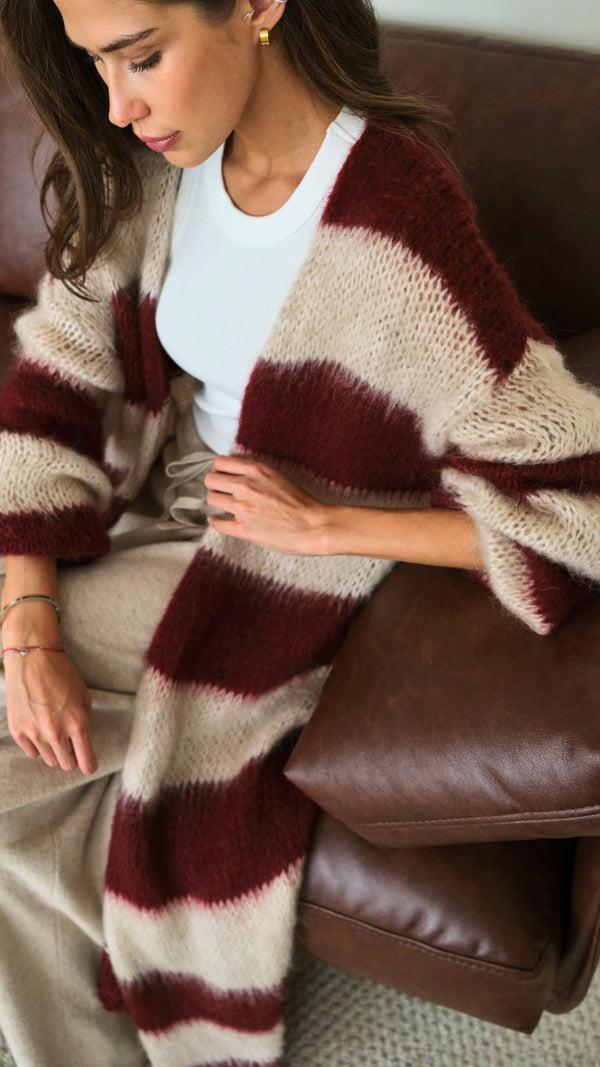 Charli Kay Cardigan - Ruby Beige Stripes Cardigans