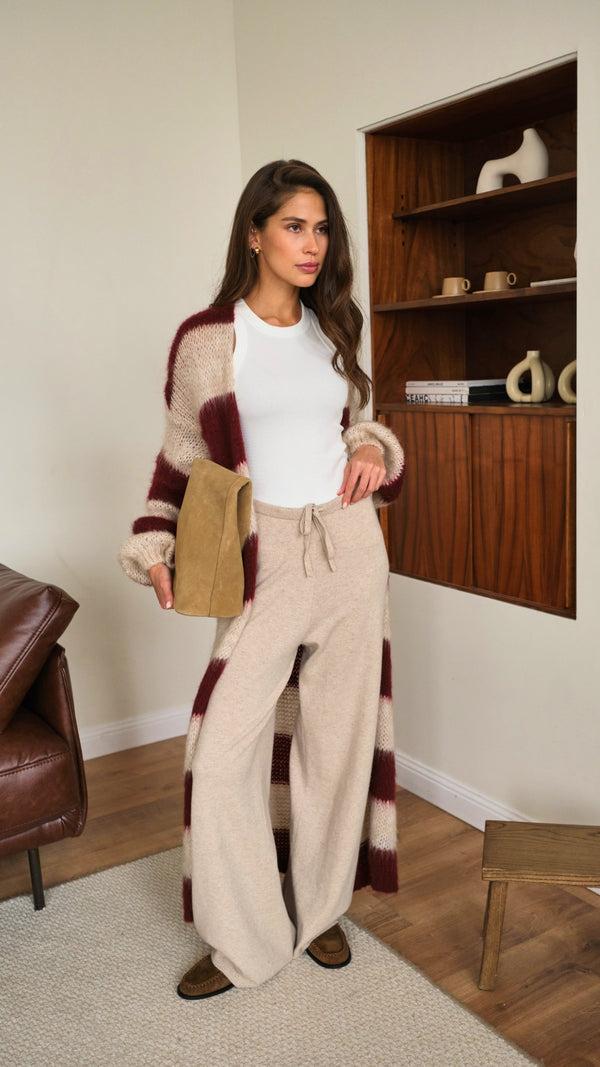 charli Kay Cardigan - Ruby Beige Stripes Cardigans
