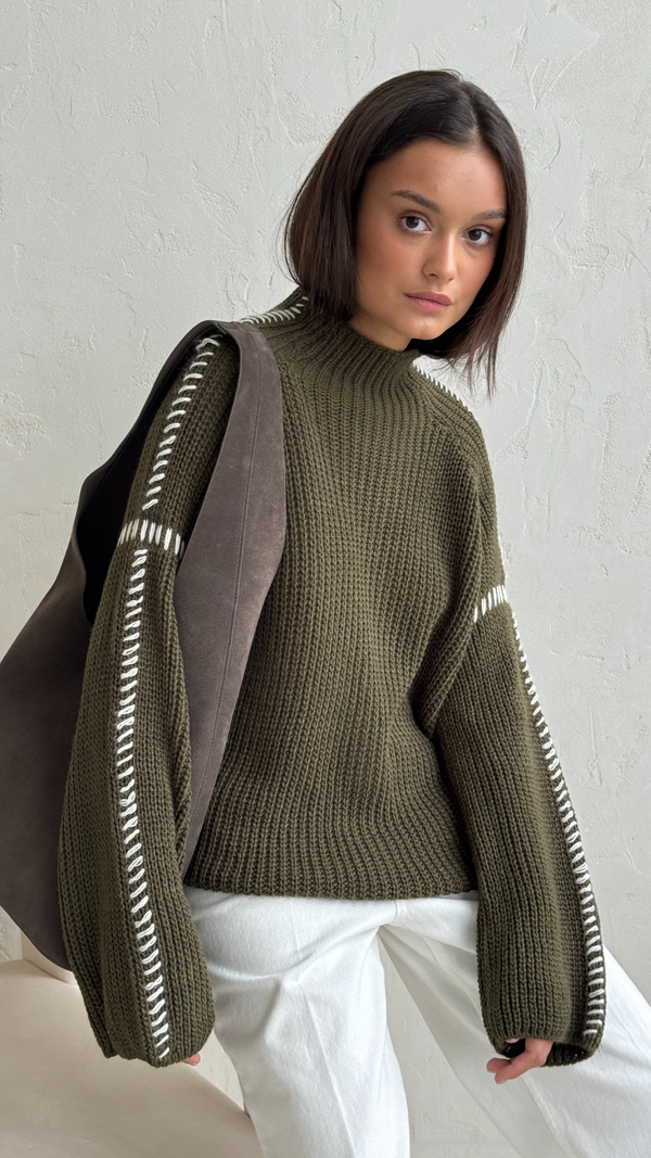 Charli Kaya Jumper - Khaki Jumpers