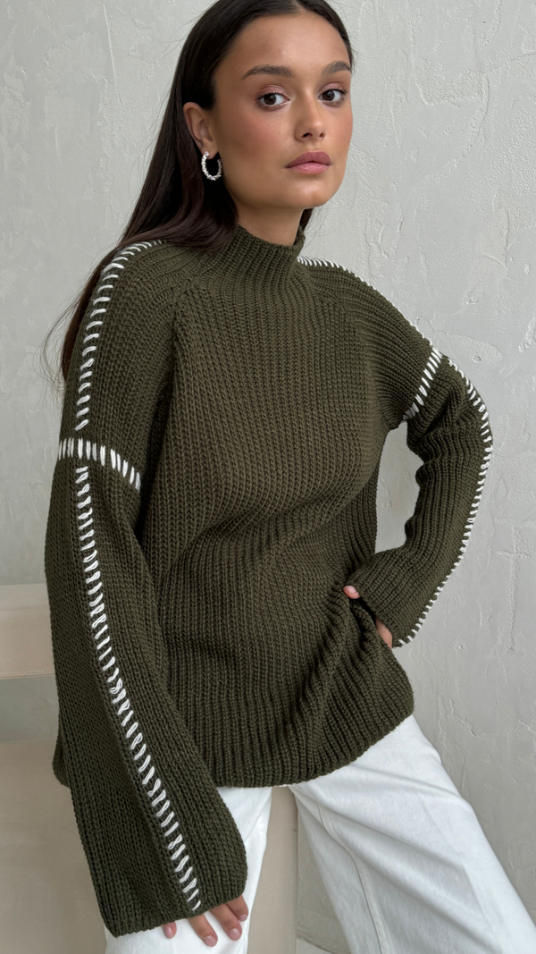 Charli Kaya Jumper - Khaki Jumpers