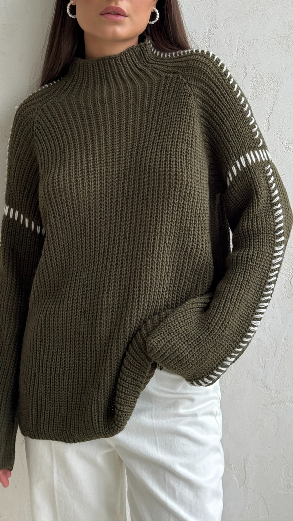 charli Kaya Jumper - Khaki Jumpers