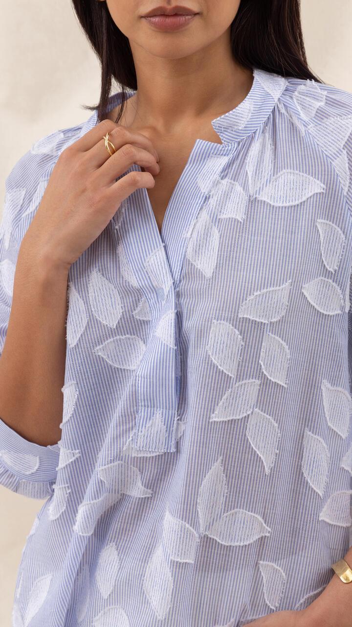 Charli Kayla Shirt - Blue Stripe Shirts