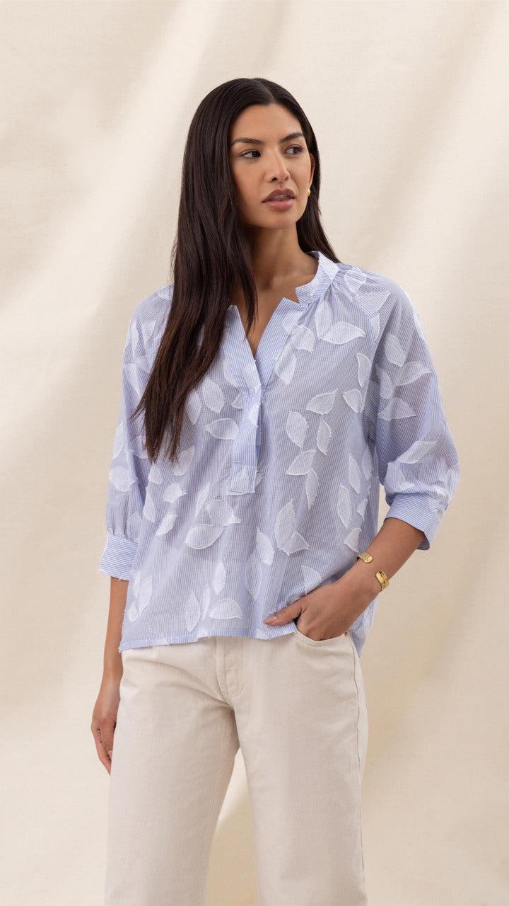 charli Kayla Shirt - Blue Stripe Shirts