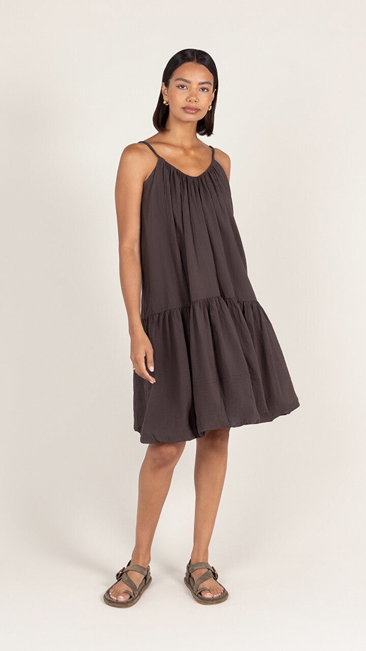 charli Liora Cotton Dress - Espresso Dresses