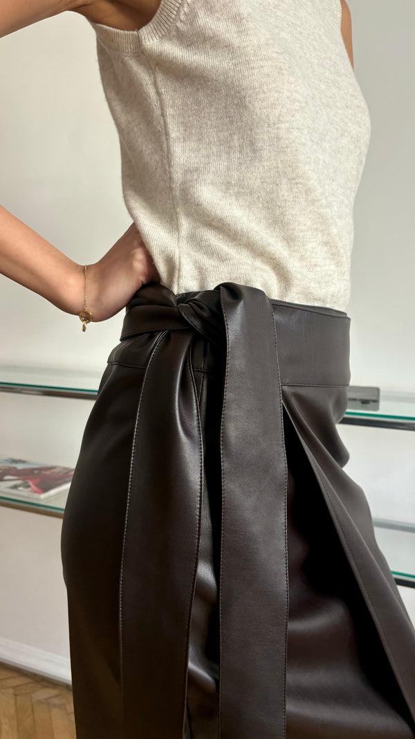 Charli Livia Wrap Skirt - Espresso Skirts