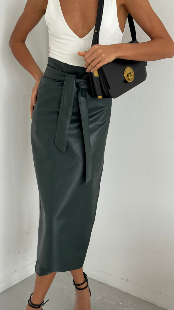 Charli Livia Wrap Skirt - Khaki Skirts