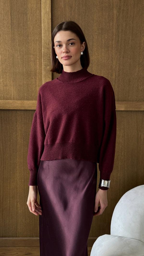 Charli Lottie Sweater - Burgundy Jumpers