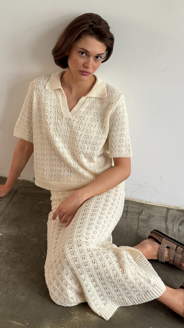 Charli Lyla Crochet Set - Ecru Skirts