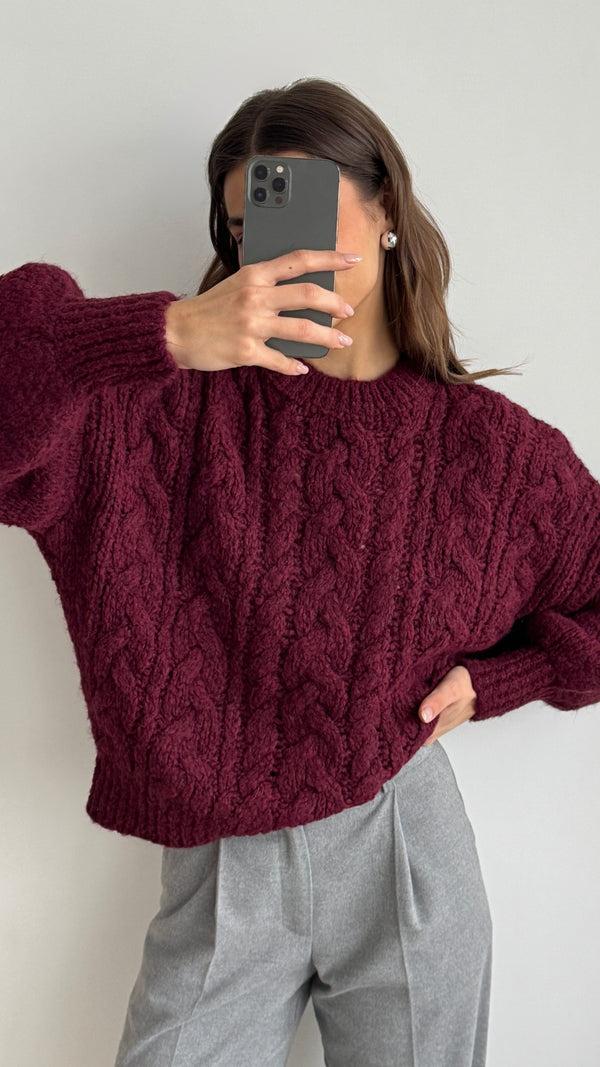Charli Mara Sweater - Bordeaux Cardigans