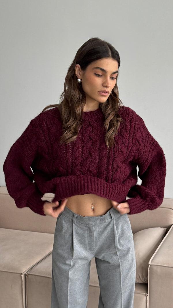 Charli Mara Sweater - Bordeaux Cardigans