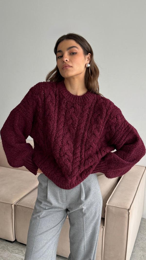 charli Mara Sweater - Bordeaux Cardigans
