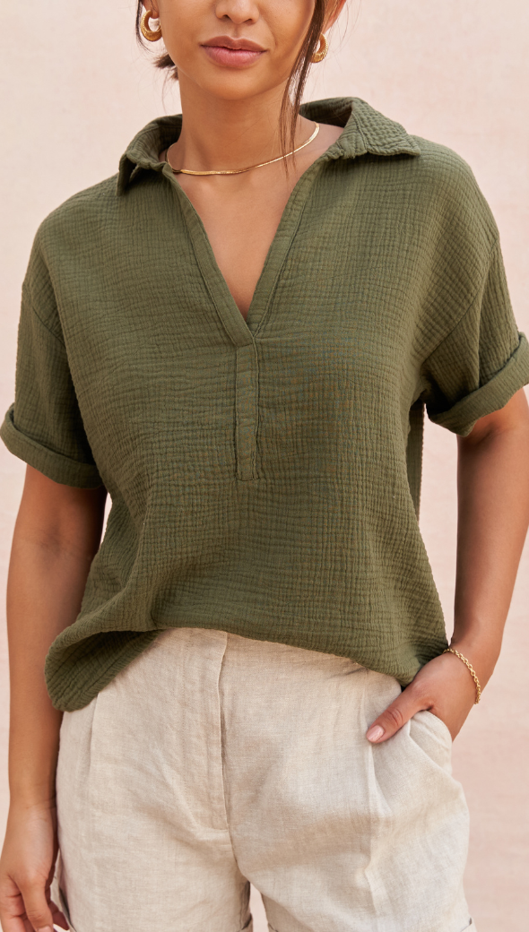 Charli Mariana Shirt - Deep Khaki Shirts