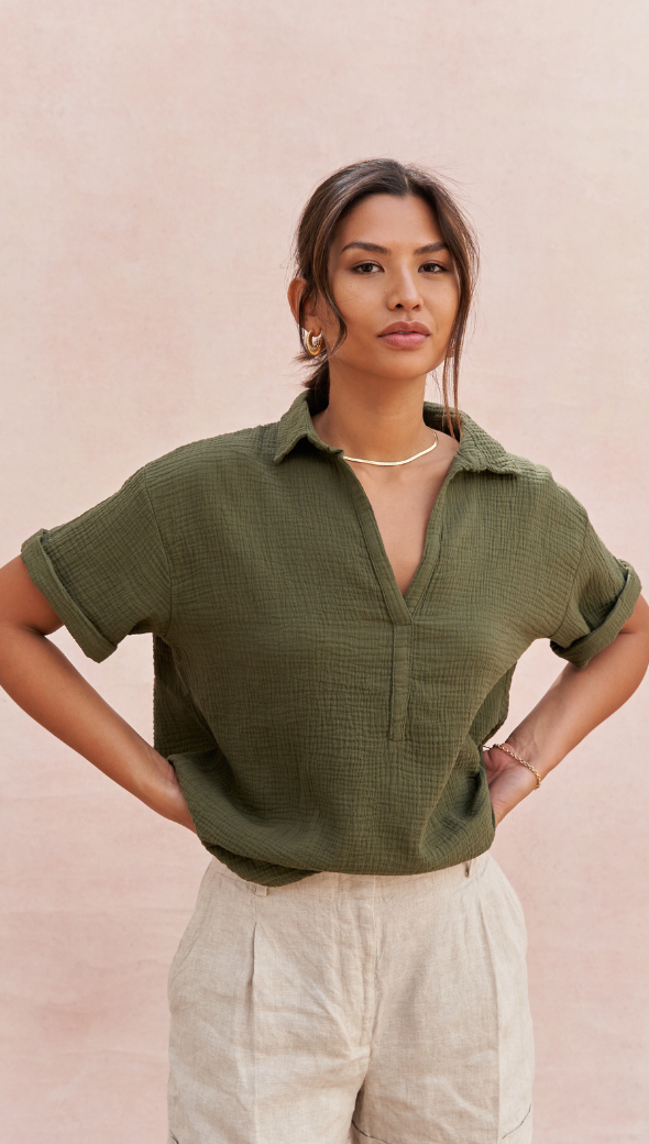 Charli Mariana Shirt - Deep Khaki Shirts