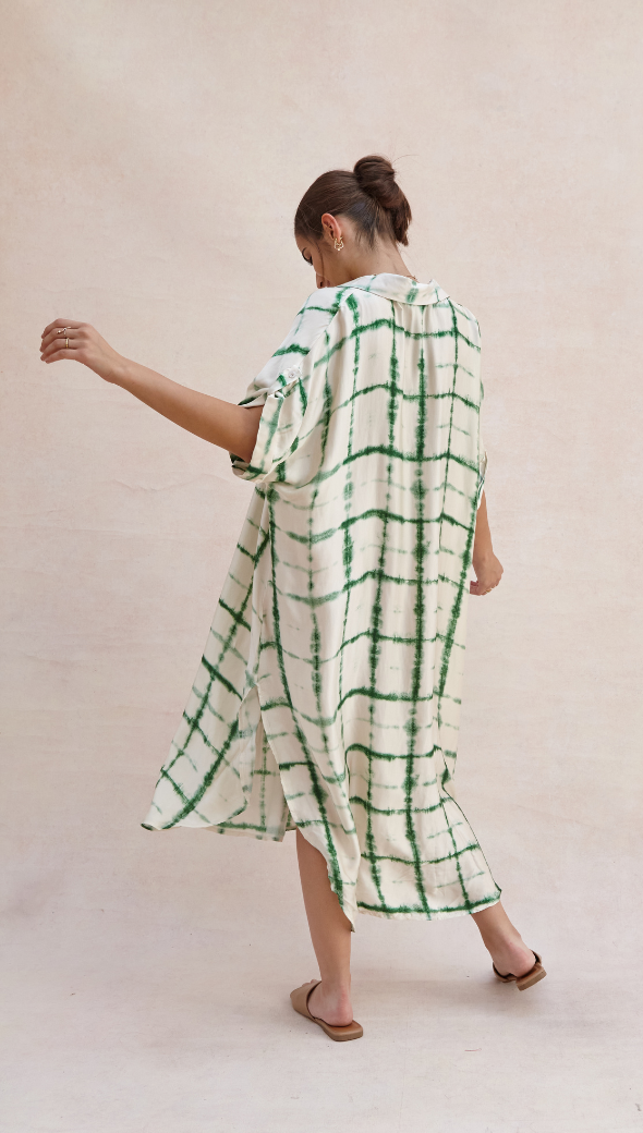 Charli Marina Dress - Green Batik Print Dresses