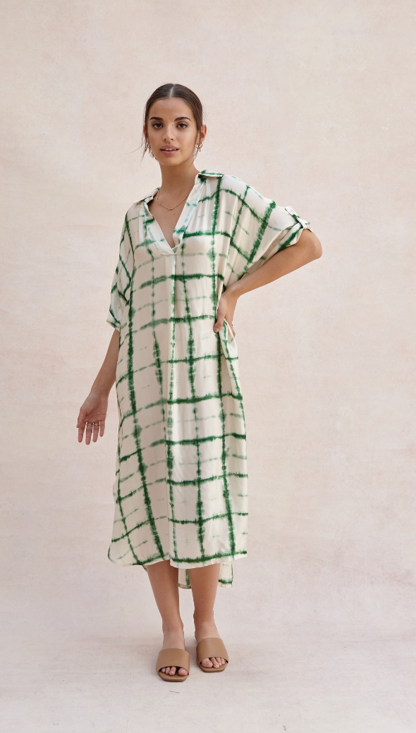 charli Marina Dress - Green Batik Print Dresses