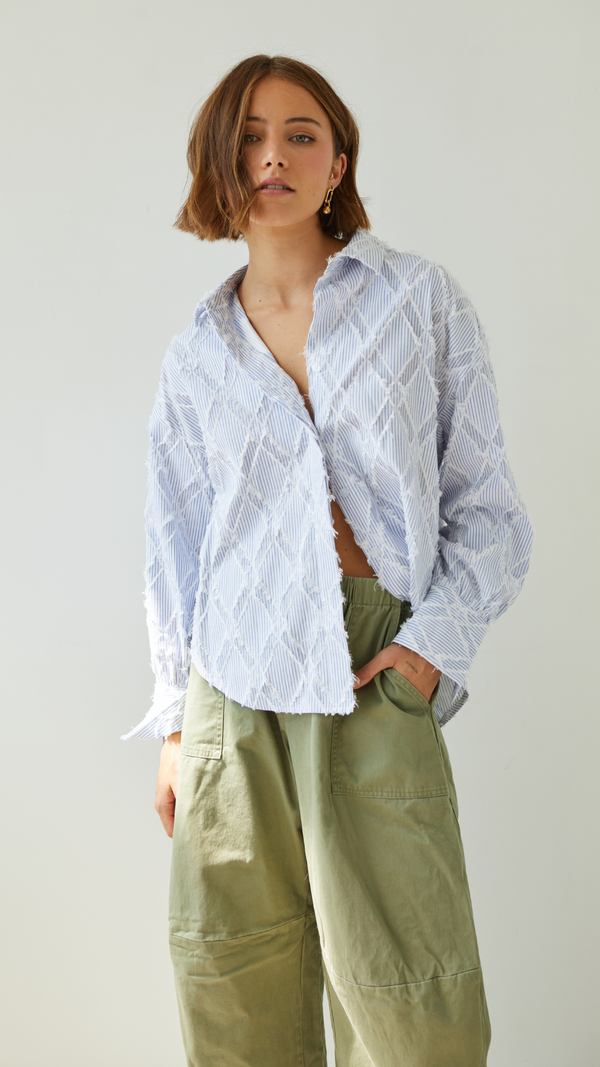 Charli Marlowe Shirt - Blue Stripe Shirts