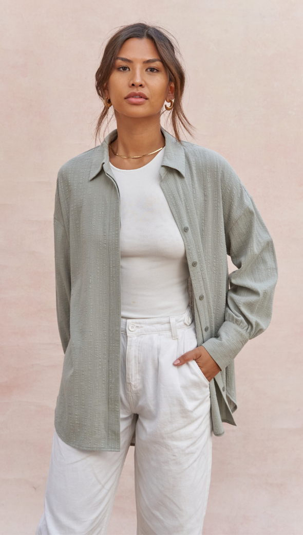 Charli Masha Shirt - Sage Shirts