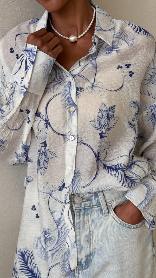 Charli Maxine Shirt - Blue Print Shirts