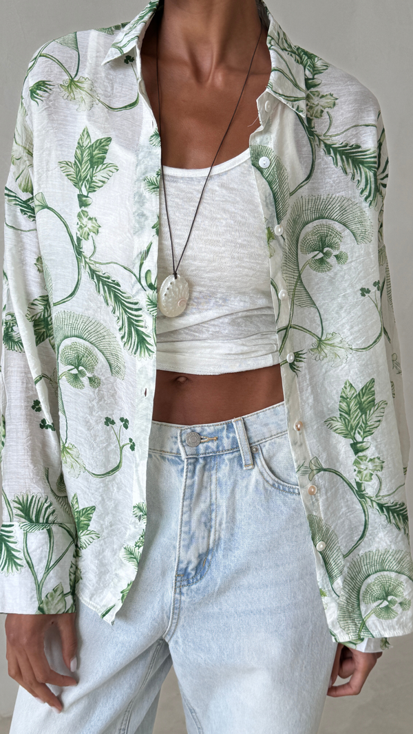 Charli Maxine Shirt - Green Print Shirts