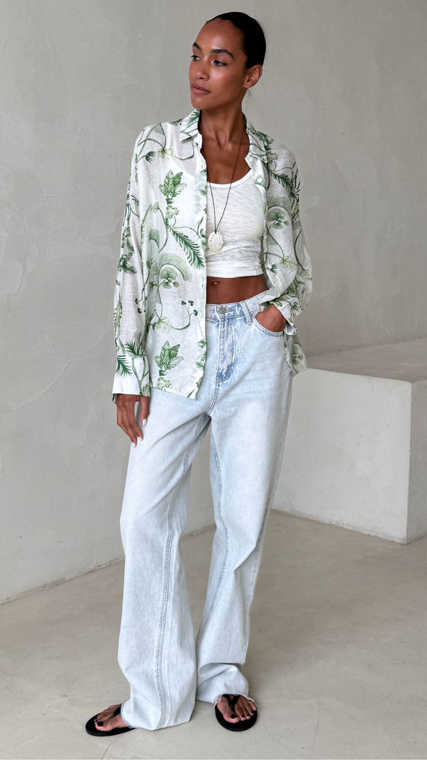 Charli Maxine Shirt - Green Print Shirts