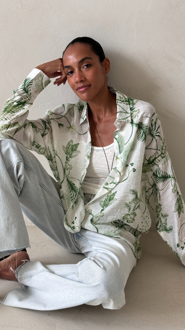 charli Maxine Shirt - Green Print Shirts