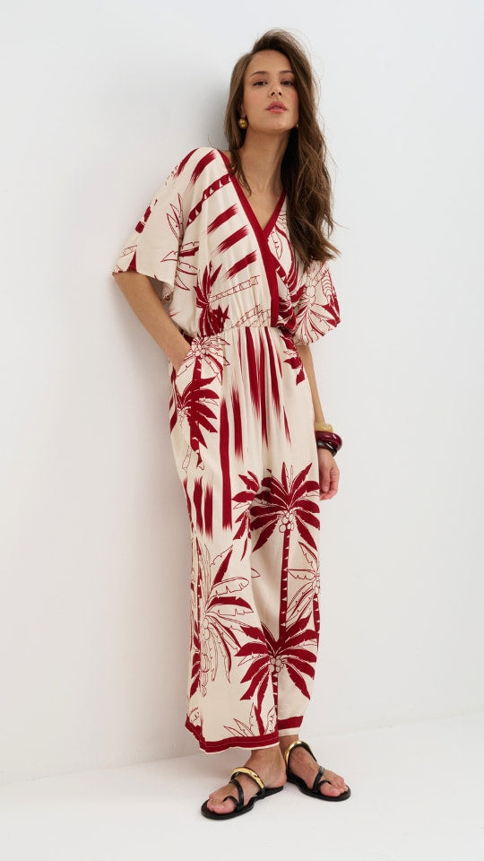 Charli Molly Printed Jumpsuit - Palm Print Jumpsuit