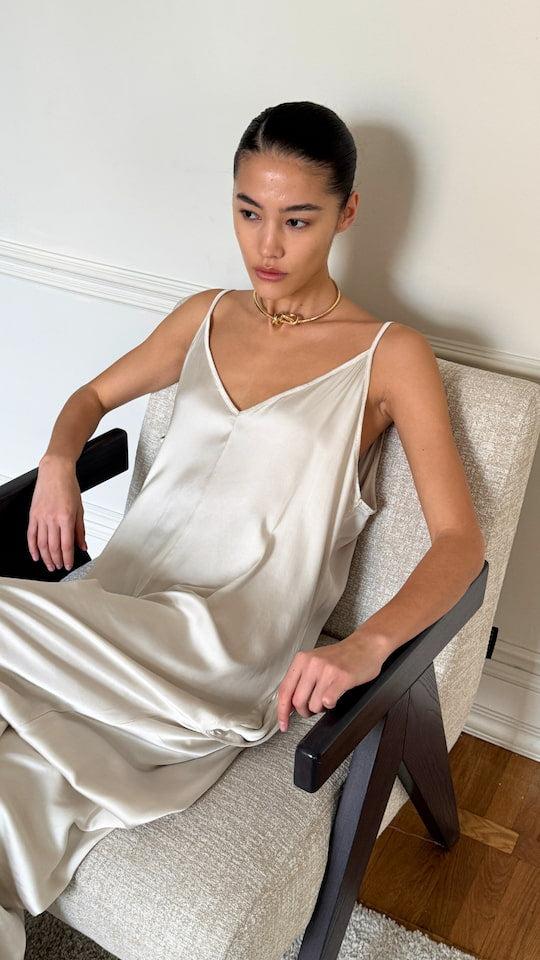 Charli Natalie Satin Jumpsuit - Ivory Jumpsuit