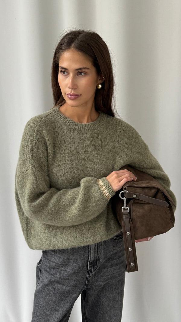 Charli Noelle Sweater - Khaki Sweaters
