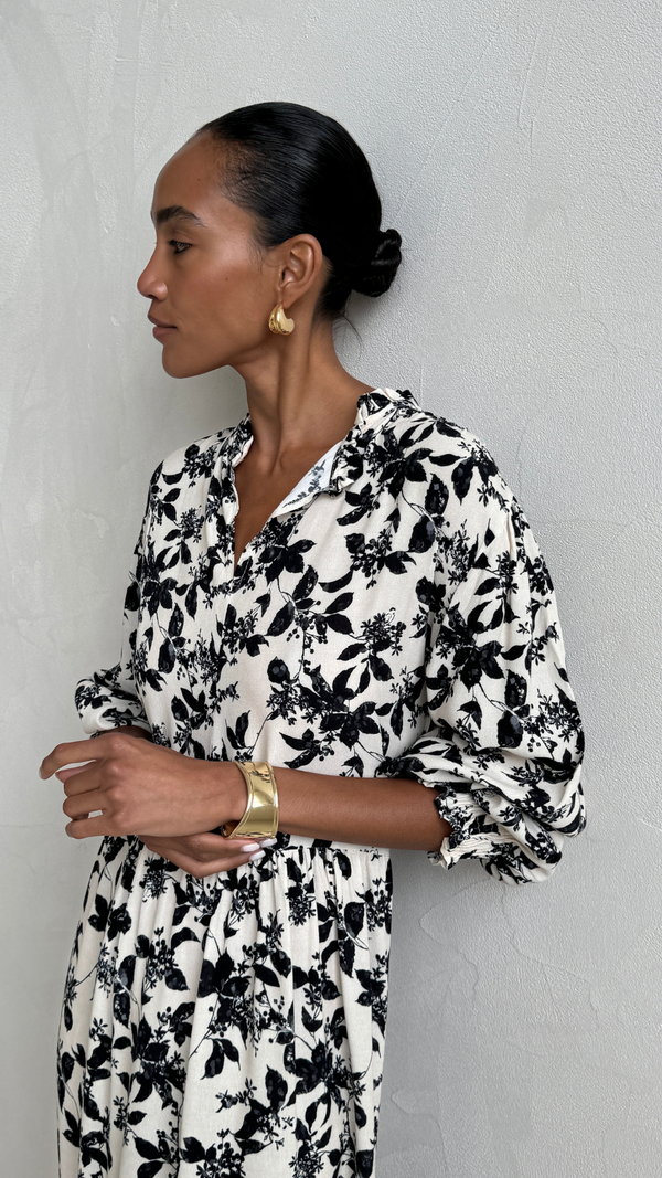 Charli Olivia Dress - Black Floral Print Dresses