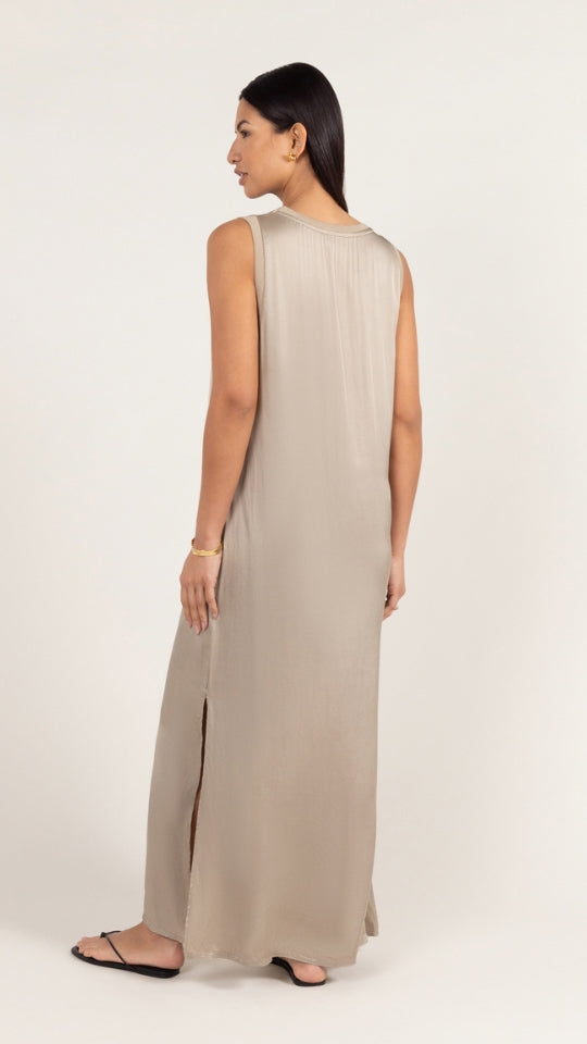 Charli Oona Satin Dress - Dove Grey Dresses