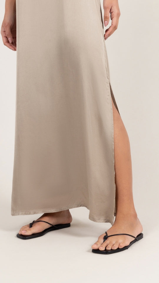 Charli Oona Satin Dress - Dove Grey Dresses