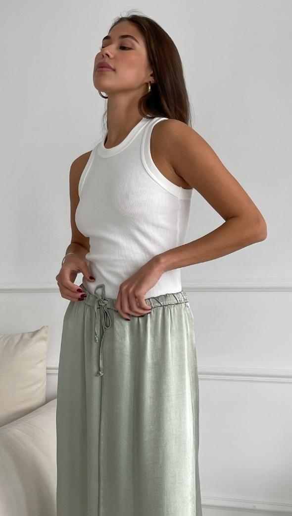 Charli Phoebe Satin Skirt - Eucalyptus Skirts