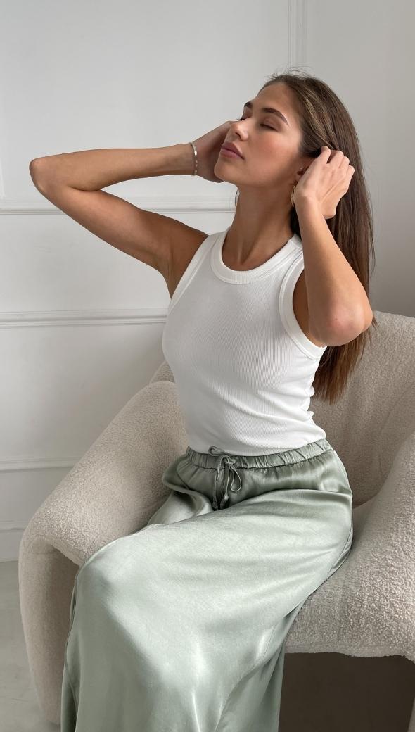 Charli Phoebe Satin Skirt - Eucalyptus Skirts