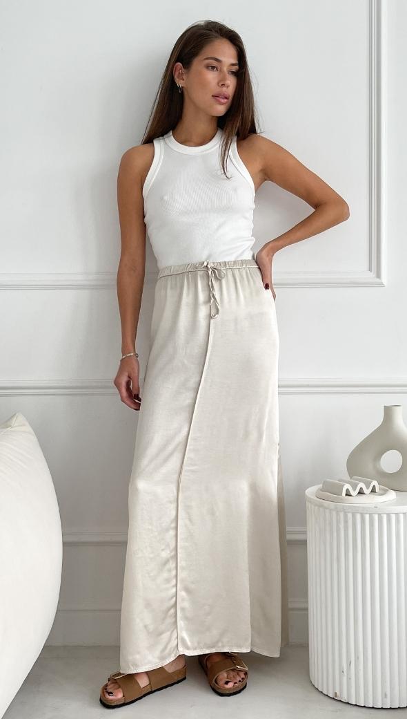 Charli Phoebe Satin Skirt - Pearl Skirts