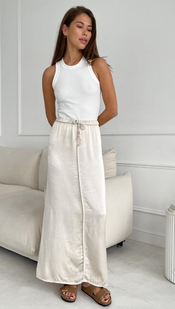 charli Phoebe Satin Skirt - Pearl Skirts