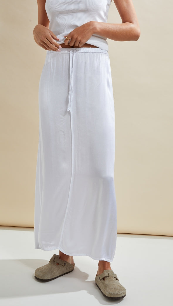 Charli Phoebe Satin Skirt - White Skirts