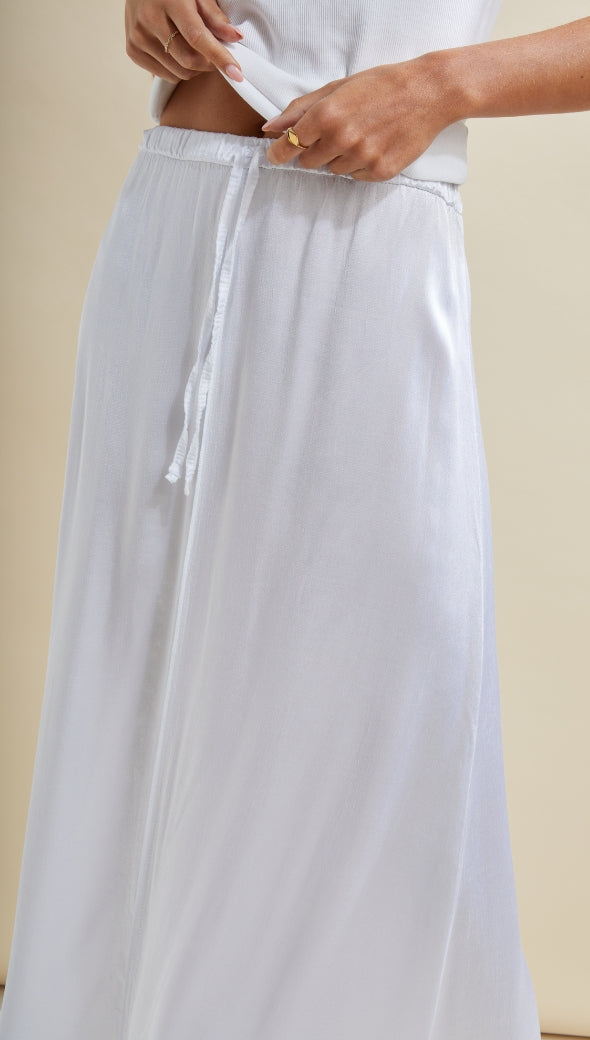 Charli Phoebe Satin Skirt - White Skirts