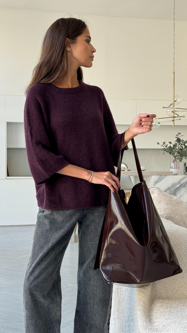 Charli Piper Alpaca Knit - Dark Cherry Jumpers