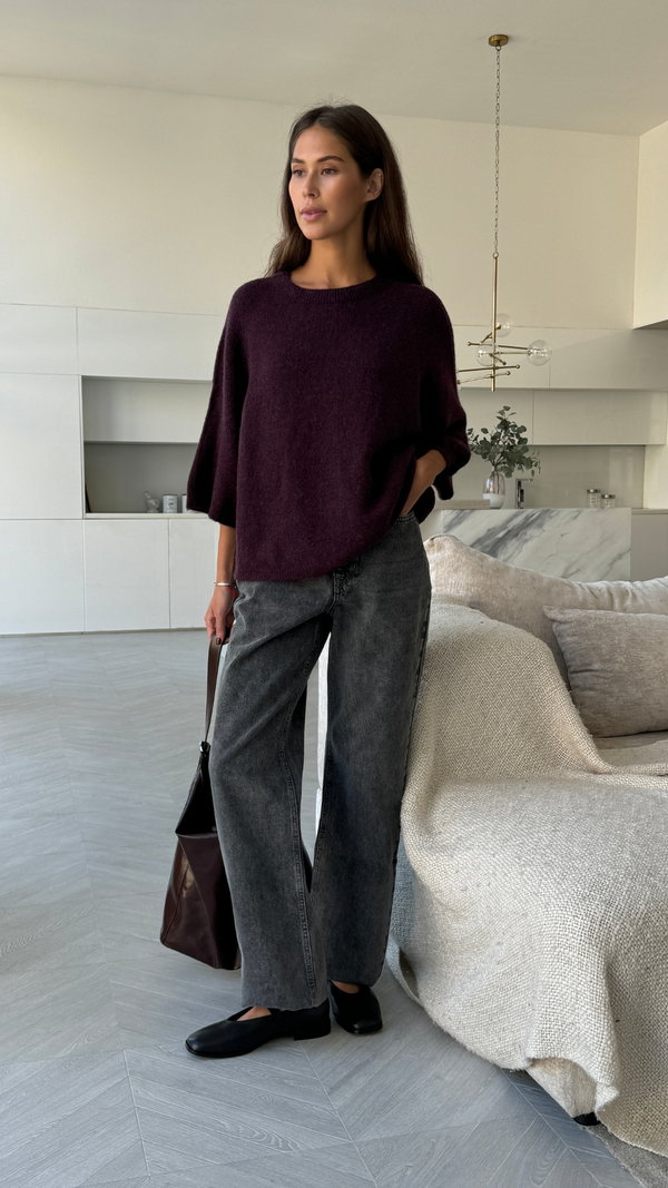 Charli Piper Alpaca Knit - Dark Cherry Jumpers