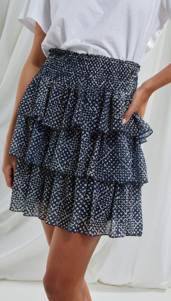 Charli Renee Print Skirt - Dark Blue Skirts