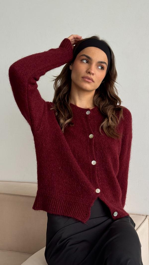 Charli Reyna Cardigan - Dark Cherry Cardigans